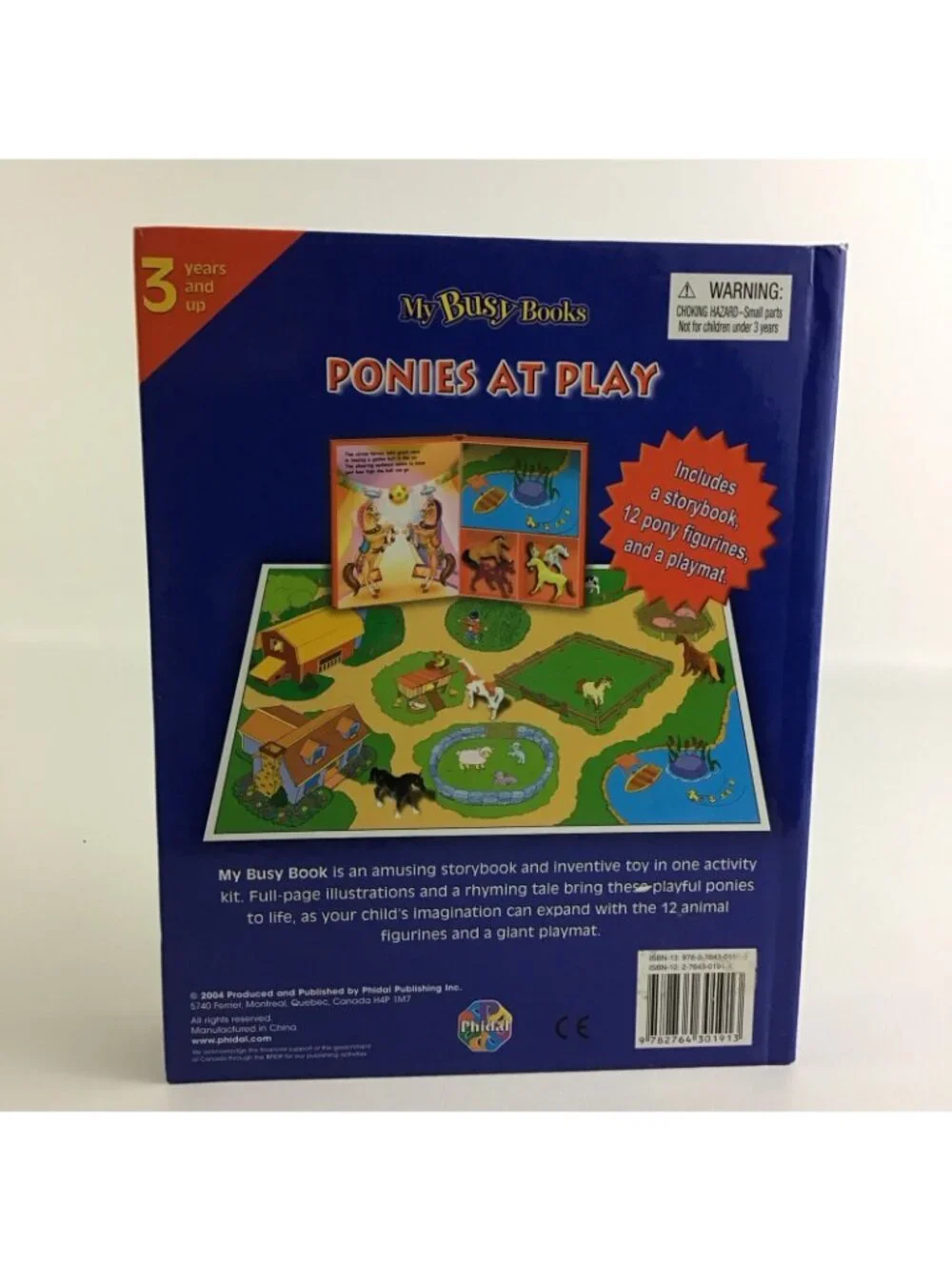 NEW My Busy Books Ponies At Play Storybook Figurines Playmat Phidal Vintage 2004